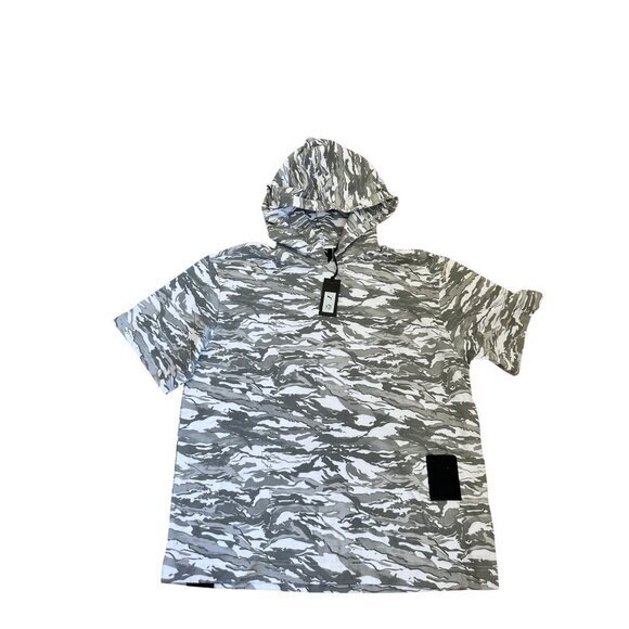 Puma Xo Ss Hoodie Camouflage Design Short Sleeve White/Gray Mens Size M - Picture 1 of 5